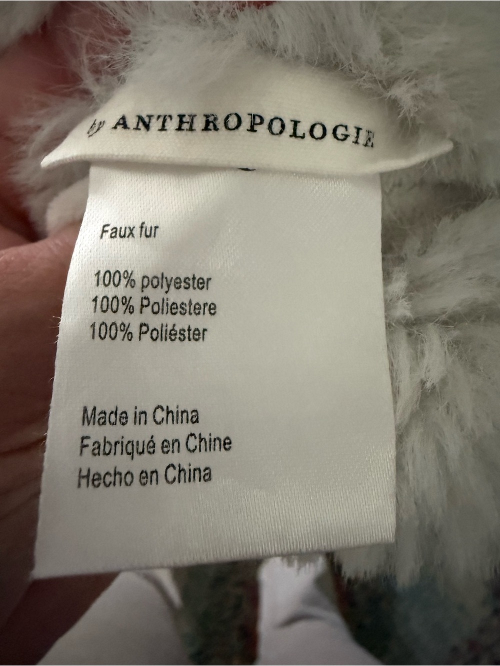 Anthropologie Plush Faux Fur Light Gray throw